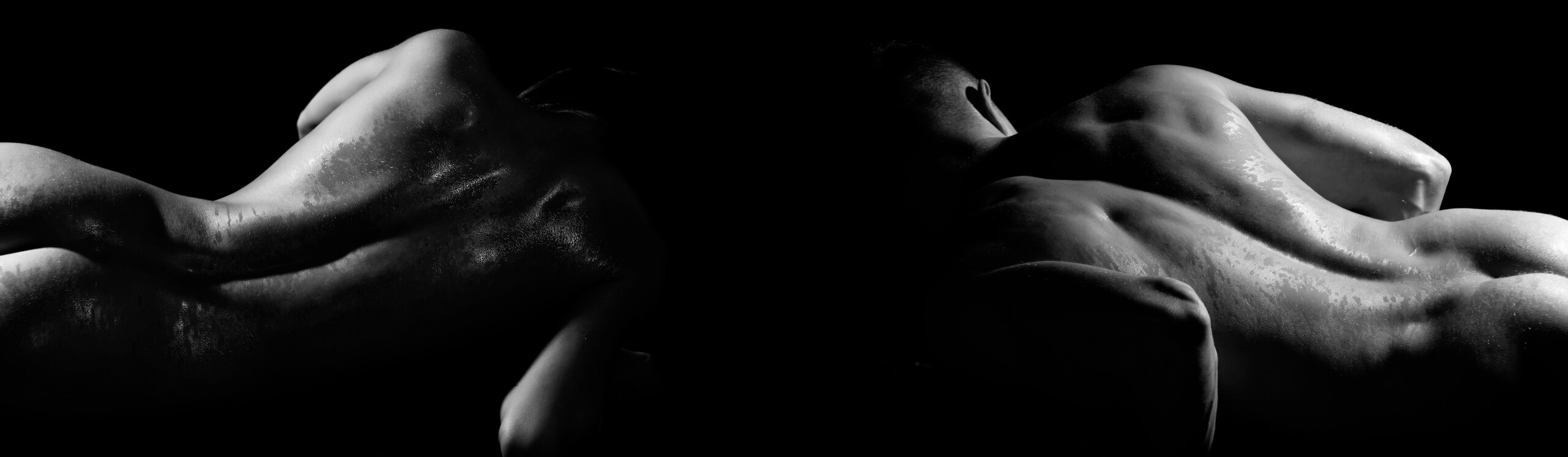 nuru massage black and white image